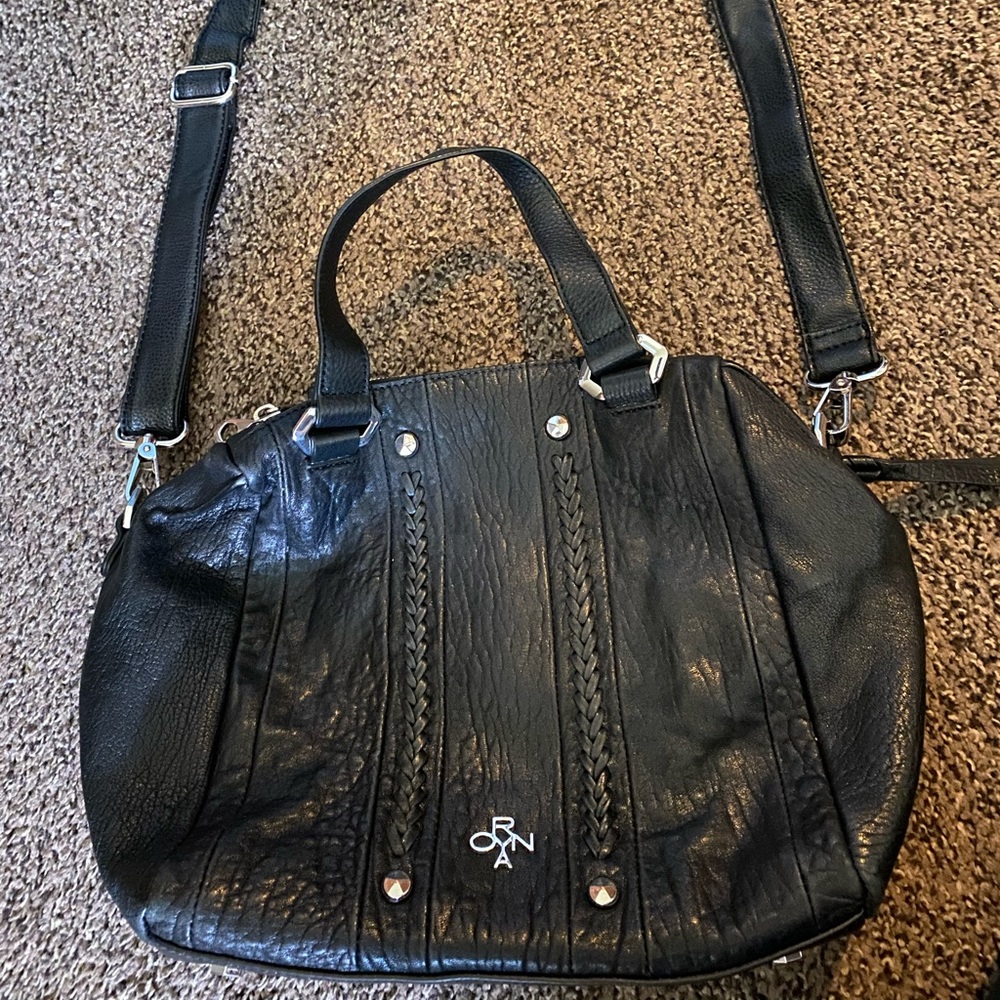 Black Oryany convertible leather handbag
